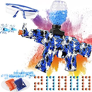 Photo 1 of CAISSA Electric Gel Ball Blaster, AKM-47 Splatter Ball Blaster Automatic, with 20000+ Water Beads and Goggles, for Outdoor Activities - Shooting Team Game, Ages 12+, Blue (B0B9HPS2WW)
