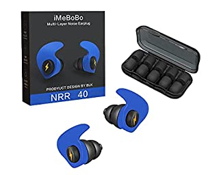 Photo 1 of Quiet Noise Cancelling Ear Plugs - Reusable Hearing Protection, NRR40 Noise Cancelling Ear Plug with Soft Silicone and Sponge for Sleep, Noise Sensitive and Work, Concerts (Blue) (B09KGTZFSR)
