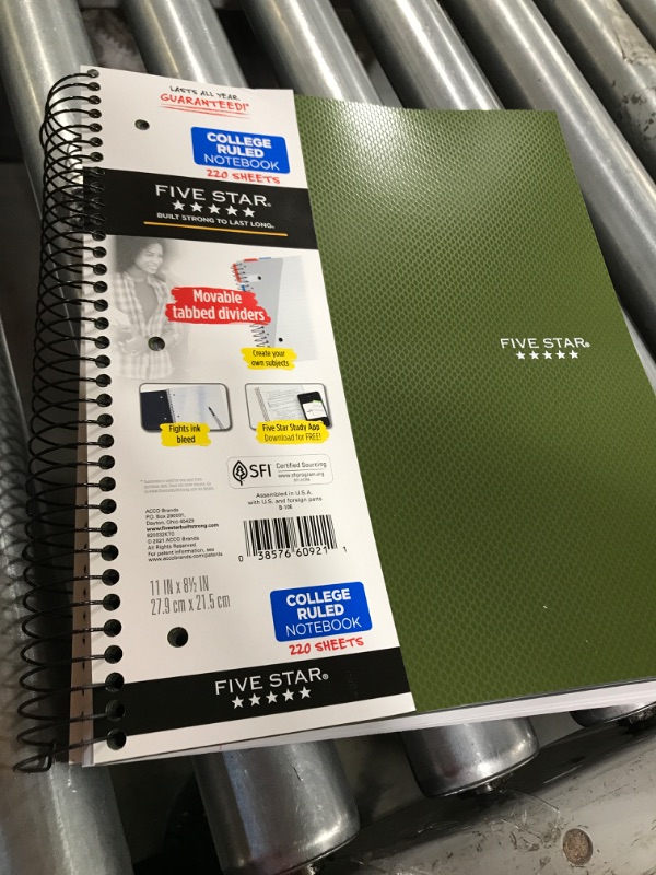 Photo 1 of 6 PACK COLOR VARIETY 220 SHEETS FIVE STAR COLLEGE RULED NOTEBOOK 