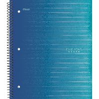 Photo 1 of 11 PACK Five Star 1 Subject Wide Ruled Spiral Notebook

