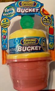 Photo 1 of 6 PACK Amazing Bubbles~ Bucket~3 Wands~Spill Resistant ~4oz. Bubbles~New Sealed