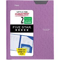 Photo 1 of 24 PACK Five Star 2 Pocket Plastic Folder with Prongs

