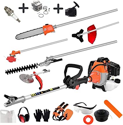 Photo 1 of 63cc 2Stroke 5 in 1 Gas Hedge Trimmer | Gardening Tools | Lawn Mowers, Tree Trimmer, Weed Eater, Pole Saw Brush | Extension Pole for Tree Trimming Wee
