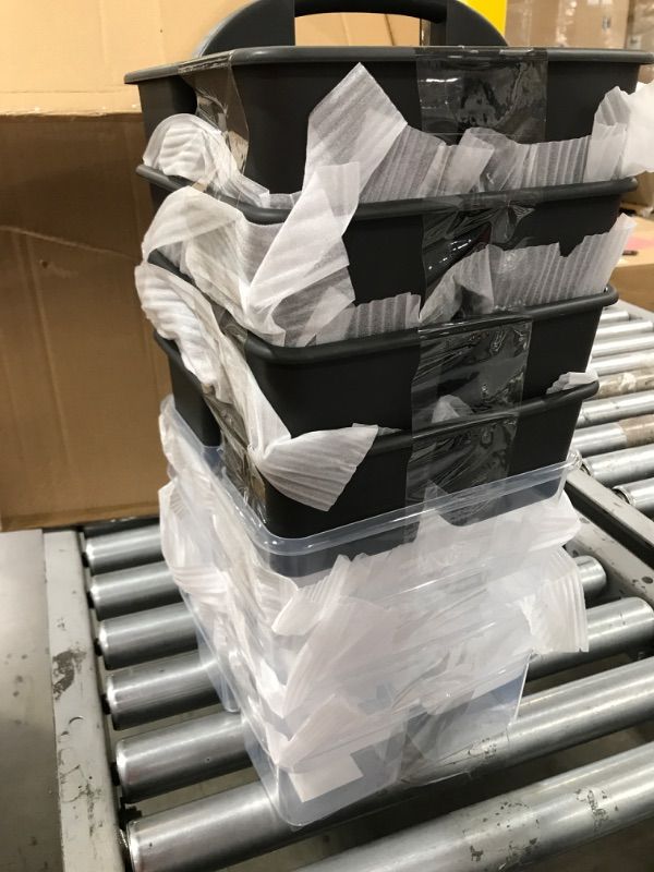 Photo 1 of 8 COUNT BLACK AND TRANSPARENT Teacher Created Resources® Plastic Storage Caddy
