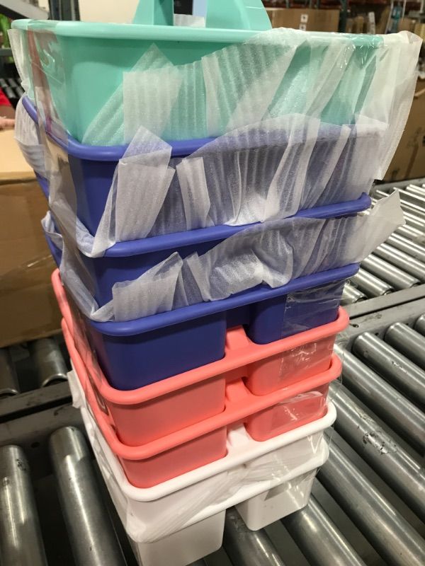 Photo 2 of 8 COUNT 4 ASSORTED COLORS Teacher Created Resources® Plastic Storage Caddy