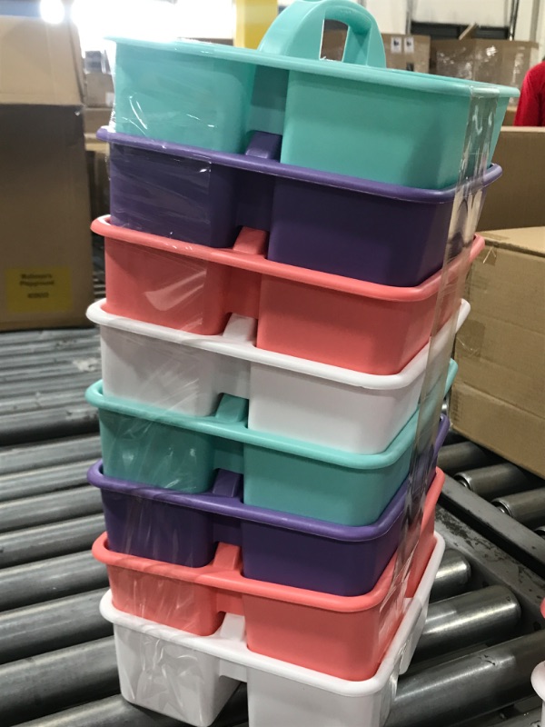 Photo 2 of 8 COUNT 4 ASSORTED COLORS Teacher Created Resources® Plastic Storage Caddy