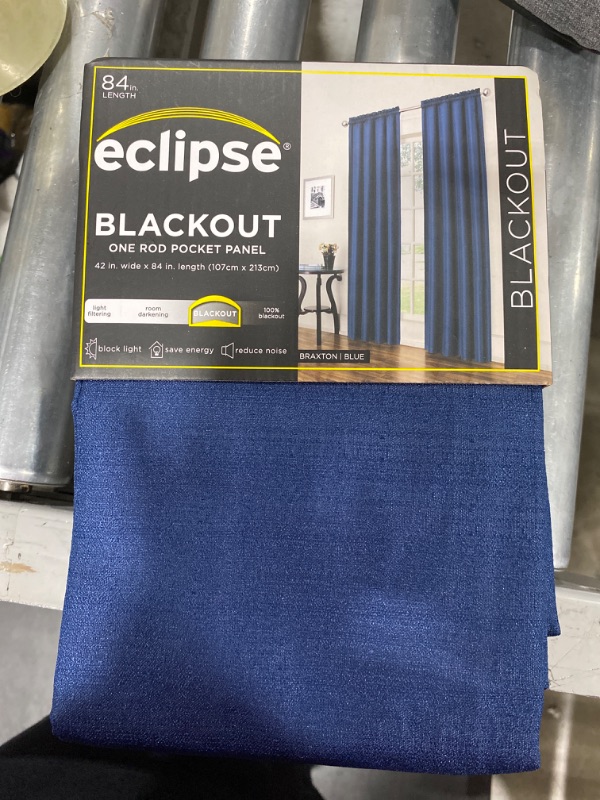 Photo 2 of 1pc Blackout Braxton Thermaback Window Curtain Panel - Eclipse 42"x84"

