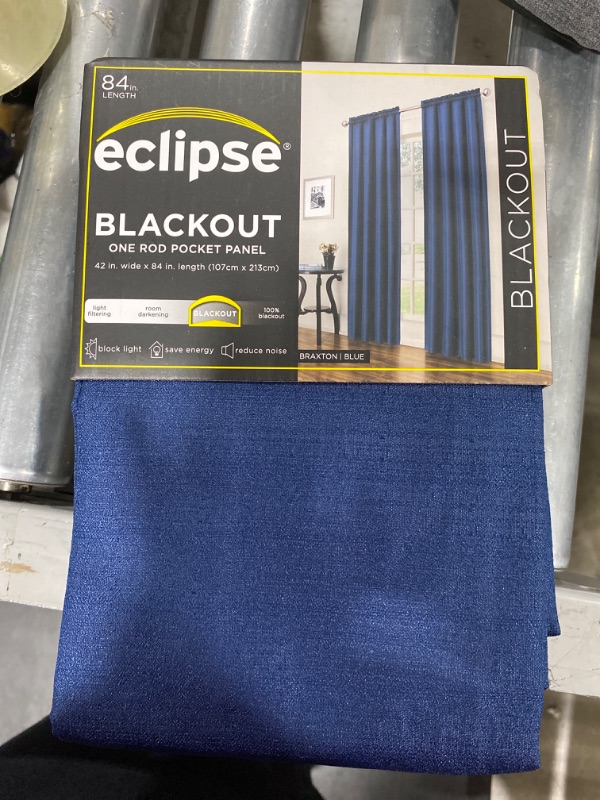 Photo 1 of 1pc Blackout Braxton Thermaback Window Curtain Panel - Eclipse 42"x84"

