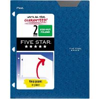 Photo 1 of *PACK OF 24* Five Star 2 Pocket Plastic Folder BLUE 


