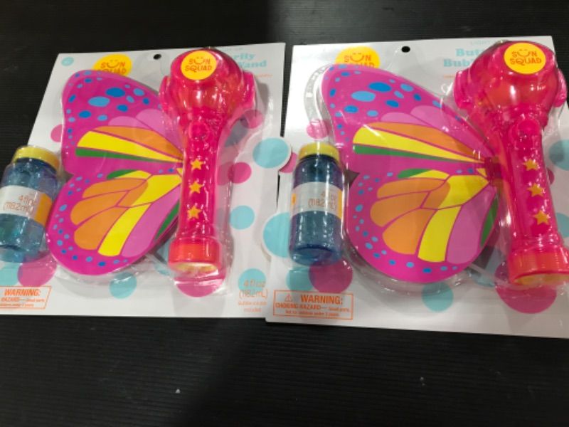 Photo 1 of BUNDLE OF 2 Light up Butterfly Bubble Wand - Sun Squad