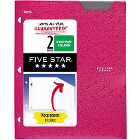 Photo 1 of *BUNDLE OF 24* Five Star 2 Pocket Plastic Folder PINK
