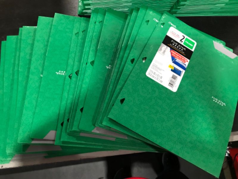 Photo 2 of *BUNDLE OF 24* Five Star 2 Pocket Plastic Folder GREEN
