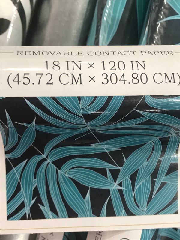Photo 1 of 3 ROLLS REMOVABLE CONTACT PAPER (18INX120IN EACH) BLUE LEAF PATTERN
