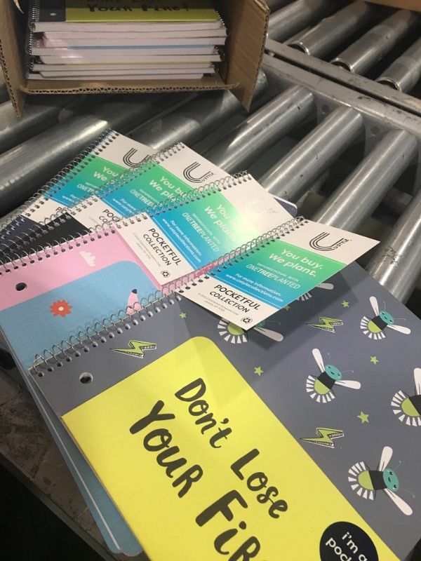 Photo 1 of 12 PACK! Wide Ruled 1 Subject Spiral Notebook Positive Encouragement Pocketful 

