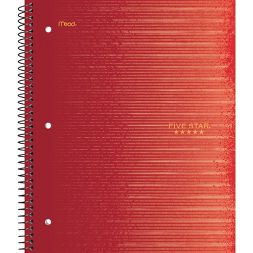 Photo 1 of 12 PACK! Five Star 1 Subject Wide Ruled Spiral Notebook RED 

 