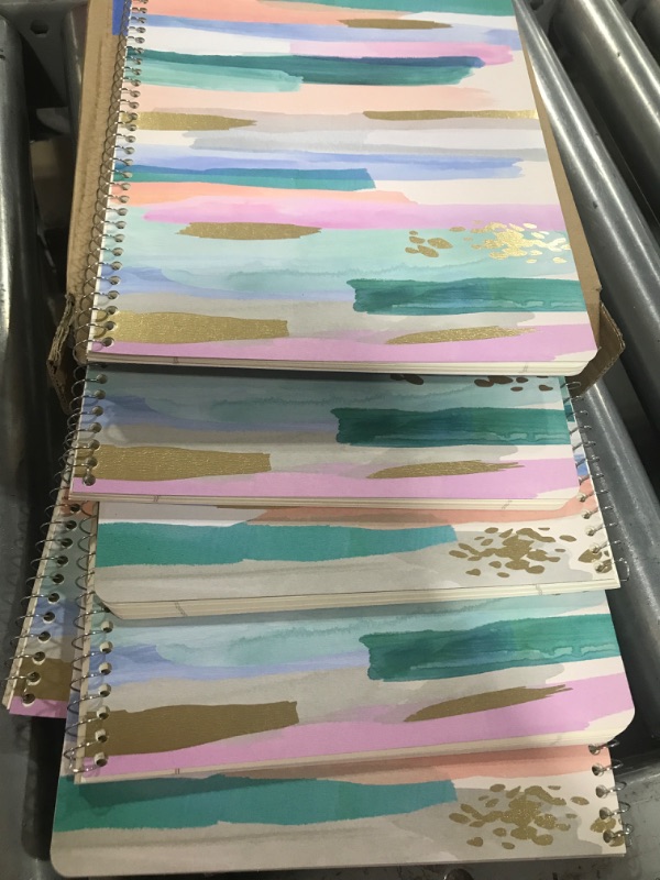 Photo 2 of 6 PACK! College Ruled 1 Subject Spiral Notebook Brushy Stripes - greenroom

