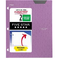 Photo 2 of *BUNDLE OF 24* Five Star 2 Pocket Plastic Folder PURPLE,BLUE,WHITE
