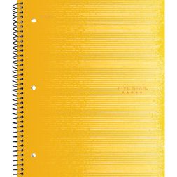 Photo 1 of 12 PACK! Five Star 1 Subject Wide Ruled Spiral Notebook YELLOW
