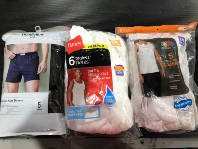 Photo 1 of BUNDLE OF MENS BREIFS AND MUSCLE SHIRTS
*BRIEFS SIZE XXL, MUSCLE SHIRTS SIZE M&2XL*