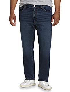 Photo 1 of Amazon Essentials Men's Big & Tall Straight-Fit Stretch Jean fit by DXL, Dark Wash, 58W x 30L