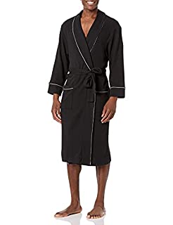 Photo 1 of Amazon Essentials Men's Waffle Shawl Robe, Black, Medium-Large