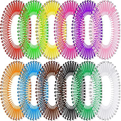 Photo 1 of 12 Pieces Stretch Comb Flexible Hair Comb Headband Circle Spring Headband Circular Tooth Clip Headwrap Hairband Holder for Women Girls (Assorted Colors)