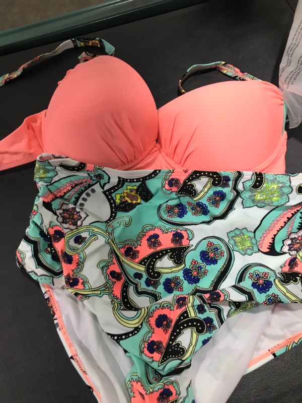 Photo 1 of Actloe Women Color Block Bikini Swimsuit Two Pieces Swimwear Push up Bathing Suit SIZE L 
