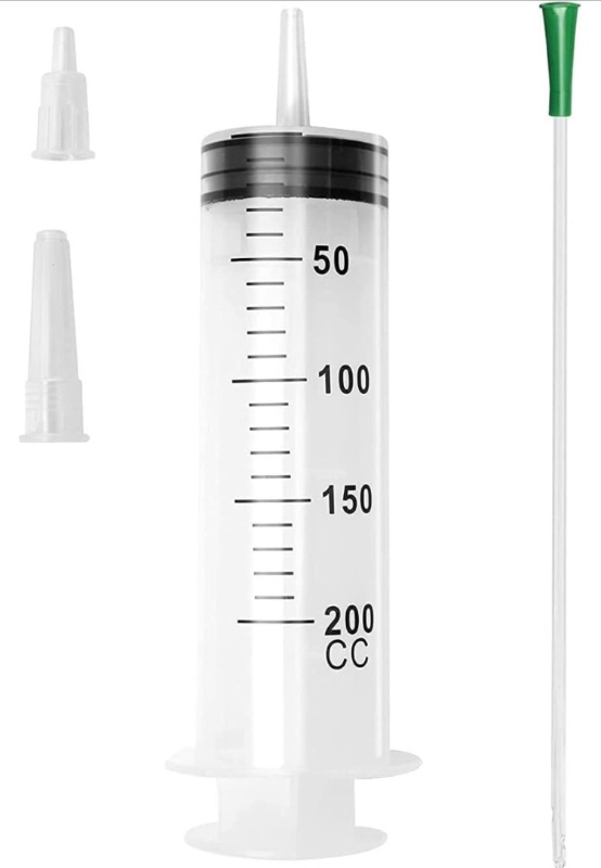 Photo 1 of 200ml Large Plastic Syringe with Tubing Tip Cap for Liquid Jello Shots Oral Lip Gloss Crafts Epoxy Feeder Pet Watering Party Enema Irrigator Measure Refill Oil Glue Applicator Dispenser without Needle