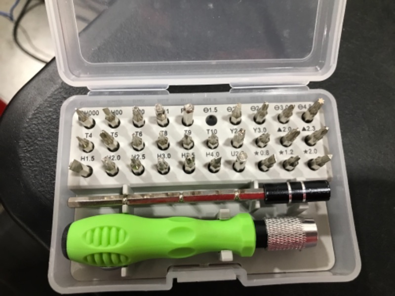 Photo 2 of 32-in-1 Small Screwdriver Set with Case, Mini Magnetic Screwdriver Sets Contain 30 Bits including Slotted, Phillips, Torx, U, Y, Hex Socket, Pentalobe, Multi-Function Precision Screwdriver set