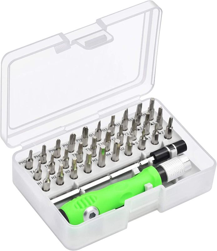 Photo 1 of 32-in-1 Small Screwdriver Set with Case, Mini Magnetic Screwdriver Sets Contain 30 Bits including Slotted, Phillips, Torx, U, Y, Hex Socket, Pentalobe, Multi-Function Precision Screwdriver set