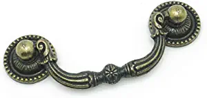 Photo 1 of Antique Bronze Cabinet Pulls 4 Pack 3" Centers Vintage Drop Bail Drawer Pulls Dresser Handles Knob Rustic Cabinet Door Knobs Handle Pull 76mm