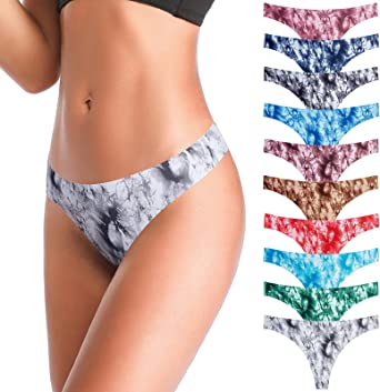 Photo 1 of 10 PACK Women's Thongs, T Back Low Waist See Through Panties Cotton Seamless Lace Thongs for Women SIZE XL 