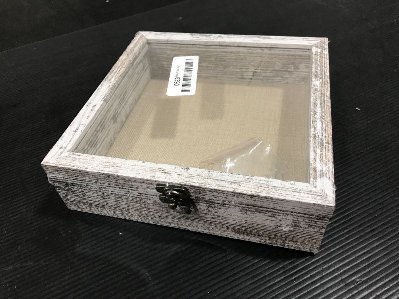 Photo 1 of  Wooden Frame Box for Display Dried Flowers, 8'' x 8'' x 2.5'' Inches 