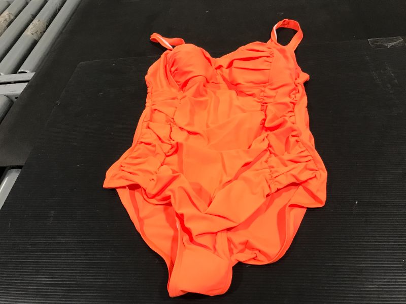 Photo 2 of Aqua Eve Women Plus Size Swimsuits One Piece Tummy Control Bathing Suits Retro Scalloped Twist Front Swimwear Size 14W 
