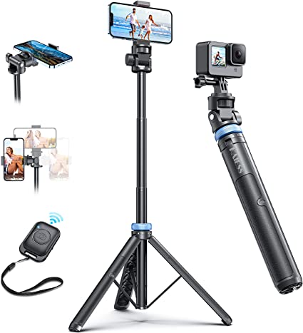 Photo 1 of [Newest] 62" Selfie Stick Tripod with Remote - Kaiess Tripod for iPhone, High Strength Legs & Extendable Tube Tripod Stand, Fit for iPhone 13 Pro Max/13 Pro/12 Pro Max/Samsung S22/Camera/GoPro