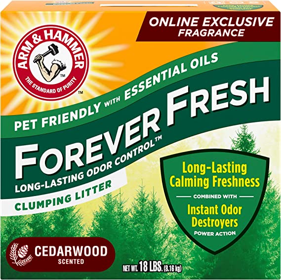 Photo 1 of Arm & Hammer Forever Fresh Clumping Cat Litter Cedarwood, MultiCat 18lb, Pet Friendly with Essential Oils