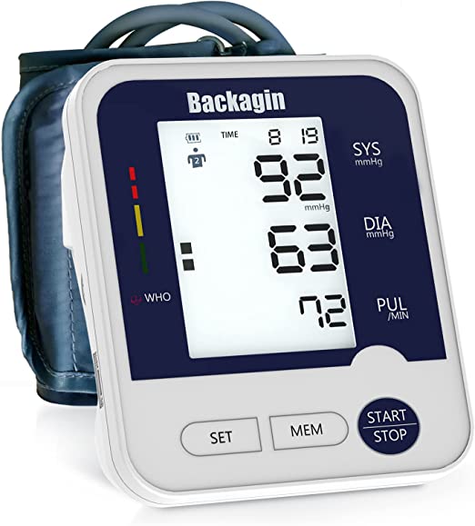 Photo 1 of Backagin Home Blood Pressure Machine Upper Arm, Portable Digital High Blood Pressure Monitor with Large LED Screen Backlit Display, BP Cuff Automatic, with Extended Large Cuff Arm, 2x99 Memories
