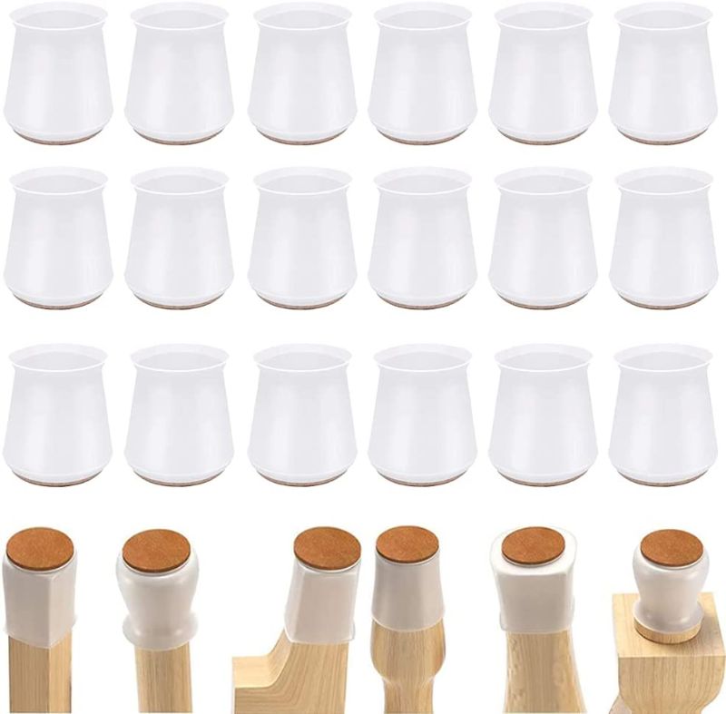 Photo 1 of 18PCS  Upgraded Chair Leg Caps, Silicone Felt Bottom Furniture Leg Caps, Furniture Foot Protectors, Elastic Chair Covers, Free Moving Table Leg Covers Prevent Floor Scratches and Reduce Noise
