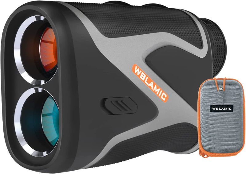 Photo 1 of 1100 Yards Golf rangefinder with Slope, WBLAMIC Type-C Recharging Golf Range Finder for Golf & Hunting with Flag Pole Lock Vibration, 6X Magnification, ±1 Yard Accuracy, External Slope Switch

