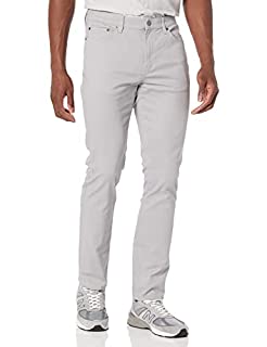 Photo 1 of Amazon Essentials Men's Slim-Fit 5-Pocket Stretch Twill Pant, Light Grey, 33W x 32L (B07P2CZKZ7)