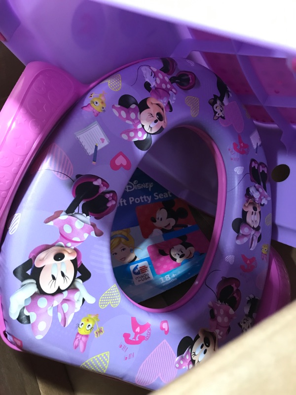 Photo 3 of Disney Minnie Mouse 2 Pc "Happy Helpers" Essential Potty Training Set - Soft Potty Seat, Step Stool