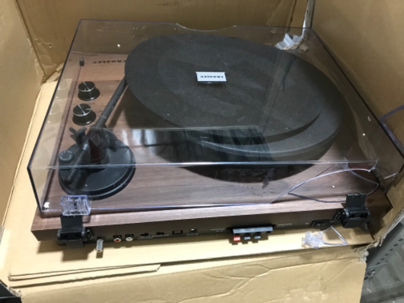 Photo 2 of Crosley C62B-WA Belt-Drive 2-Speed Vinyl Bluetooth Turntable Record Player with Included Speakers and Anti-Skate, Walnut C62B with Anti-Skate Walnut