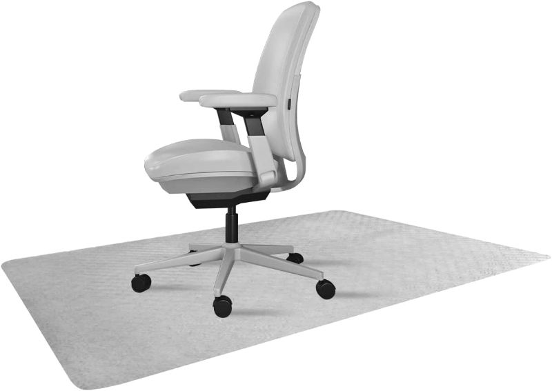 Photo 1 of Resilia Office Desk Chair Mat - for Low Pile Carpet ( with Grippers ) Updated Clear Swirl Spiral Pattern, 36 Inches x 48 Inches, Made in The USA
