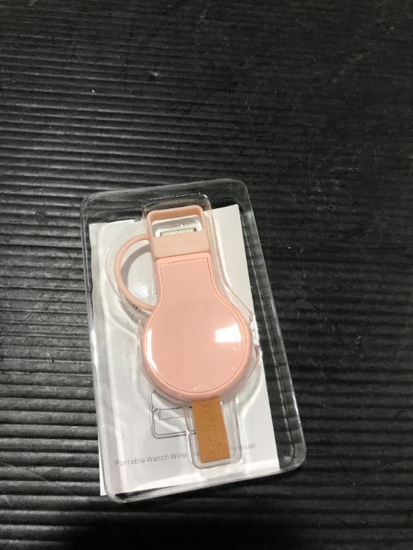 Photo 2 of NEWDERY Charger for Apple Watch Portable iWatch USB Wireless Charger, Travel Cordless Car Charger with Light Weight Magnetic Quick Charge for Apple Watch Series 7 SE 6 5 4 3 2 1 (Pink)