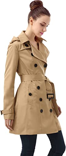 Photo 1 of BGSD Women Leah Waterproof Hooded Mid Length Trench Coat SZ XS
