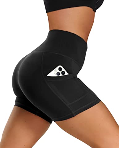 Photo 1 of GAYHAY Biker Shorts with Pockets for Women – High Waisted Tummy Control Soft Workout Shorts for Yoga Athletic Running Cycling SZ L-XL
