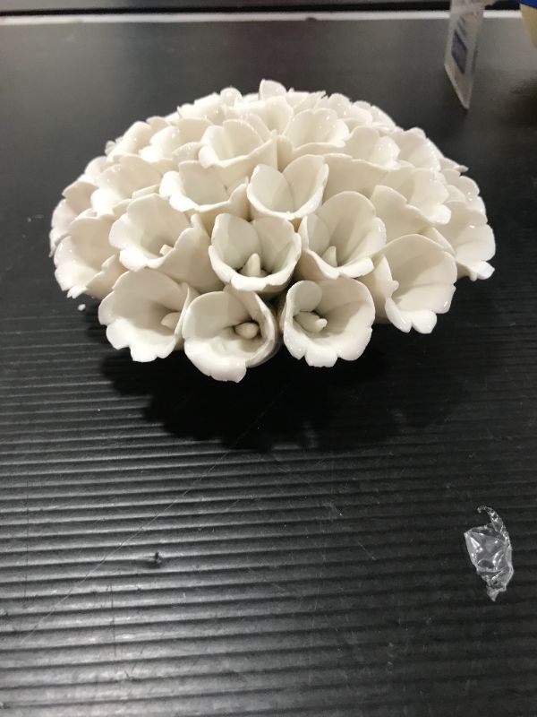 Photo 3 of ALYCASO Ceramic Hydrangea Flower Wall Decor 3D Flower Art for Living Room Home Hallway Bedroom Kitchen Farmhouse Bathroom Dining Room