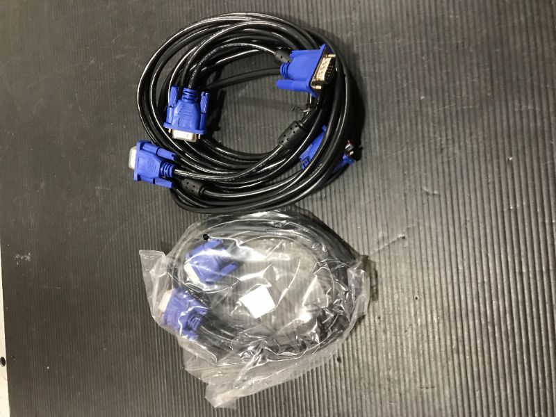 Photo 2 of DaFuRui 3Pack 10Ft HD15 Male to Male VGA Video Cable for TV Computer Monitor with Blue Connector