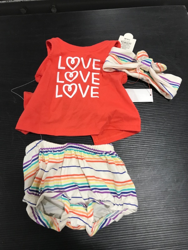 Photo 2 of Baby Girls' 3pc 'Love' Top & Bottom Set with Headband - Cat & Jack™
0-3 MONTHS 