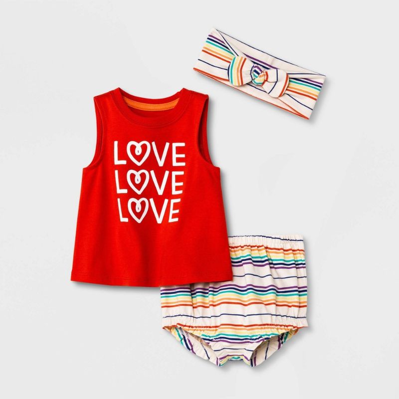 Photo 1 of Baby Girls' 3pc 'Love' Top & Bottom Set with Headband - Cat & Jack™
0-3 MONTHS 